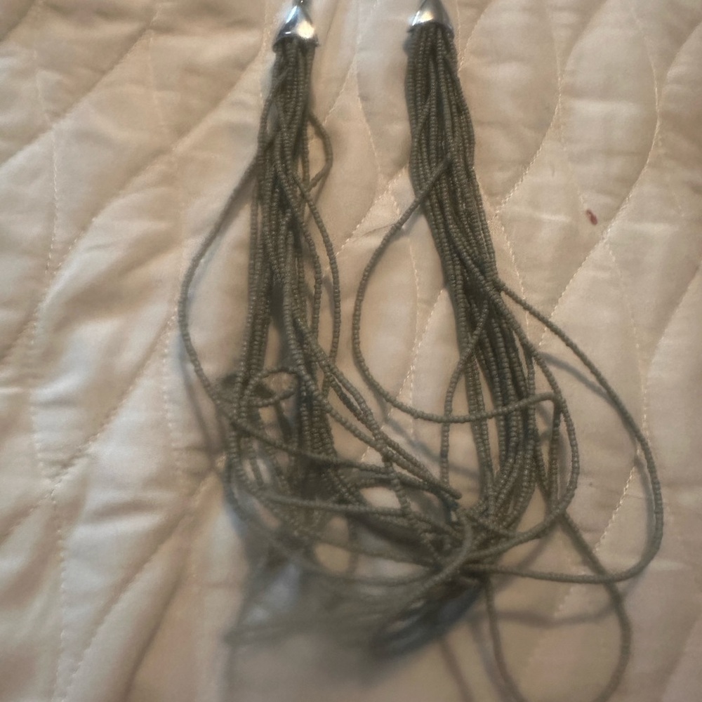Elegant Silver and Gray Beaded Necklace
